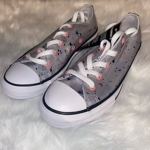Kids Gray & Pink Star Low-top Converse